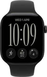 Apple Watch Series 12, aluminium case, black colour, Responsive Art watch face, Sport Band, black colour