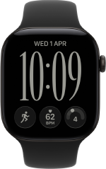 Apple Watch Series 12, aluminium case, black colour, Responsive Art watch face, Sport Band, black colour