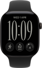 Apple Watch Series 12, aluminium case, black colour, Responsive Art watch face, Sport Band, black colour