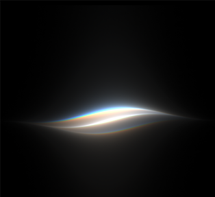 A multi-coloured wave of light