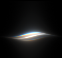 A multi-coloured wave of light