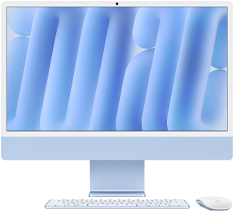 iMac, front exterior, blue colour