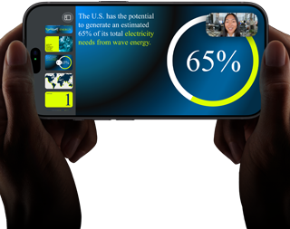 Horizontal video call demonstration of a keynote presentation on iPhone 18 Pro, Black