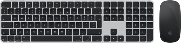 Top view of Magic Keyboard with Touch ID and Magic Mouse
