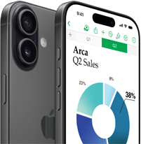 One iPhone 17 Model showcasing the back of the phone and camera, with a second iPhone 17 in front of the other displaying a screen with a graph and Numbers functionality